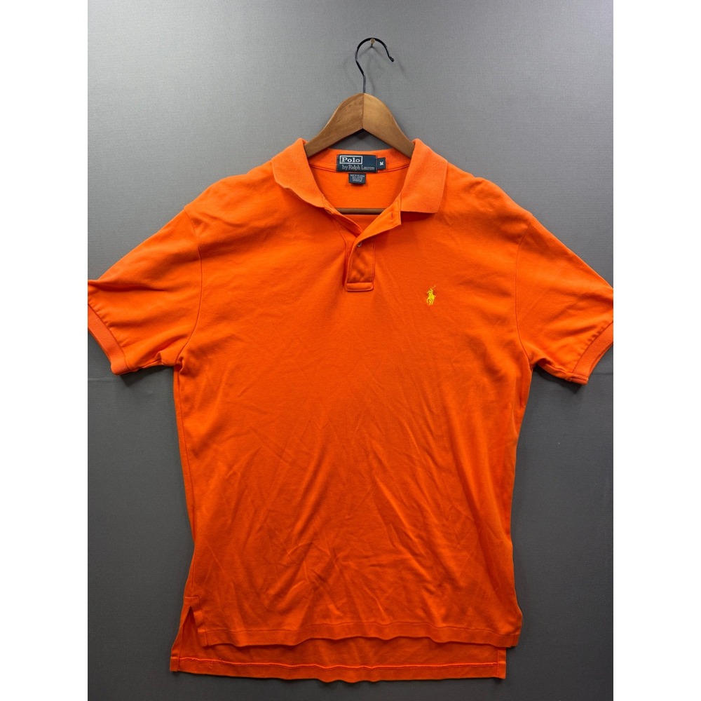 Polo Ralph Lauren Polo Shirt Mens Orange Short Sleeve Pony Logo Medium